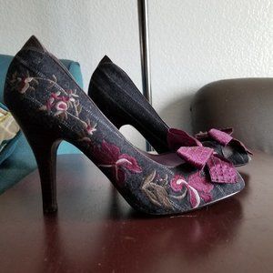 Alfani Pumps Embroidered Bow Work Party Street